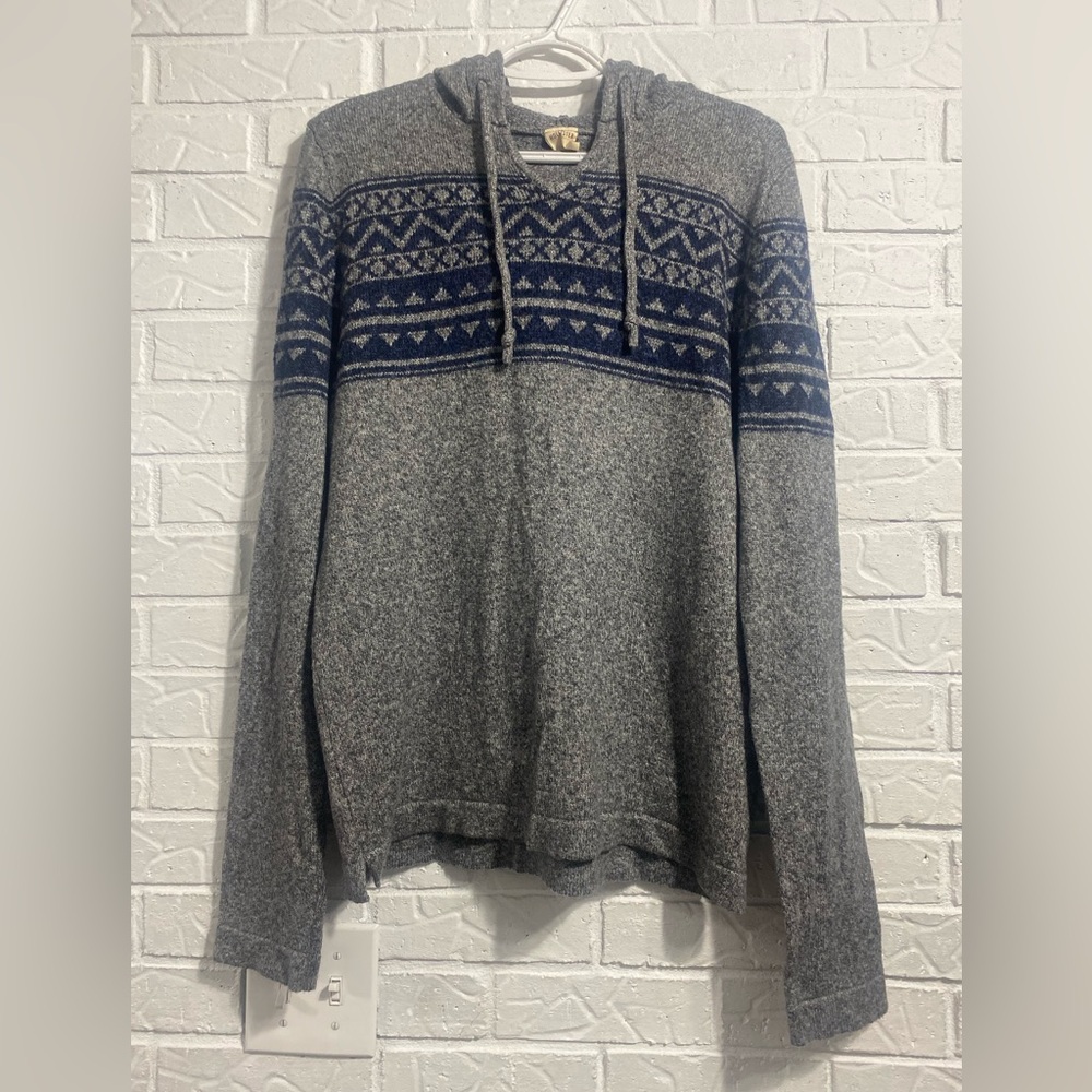 Hollister Hooded Fair Isle Sweater M Alpine Preppy Ski Lodge Holiday